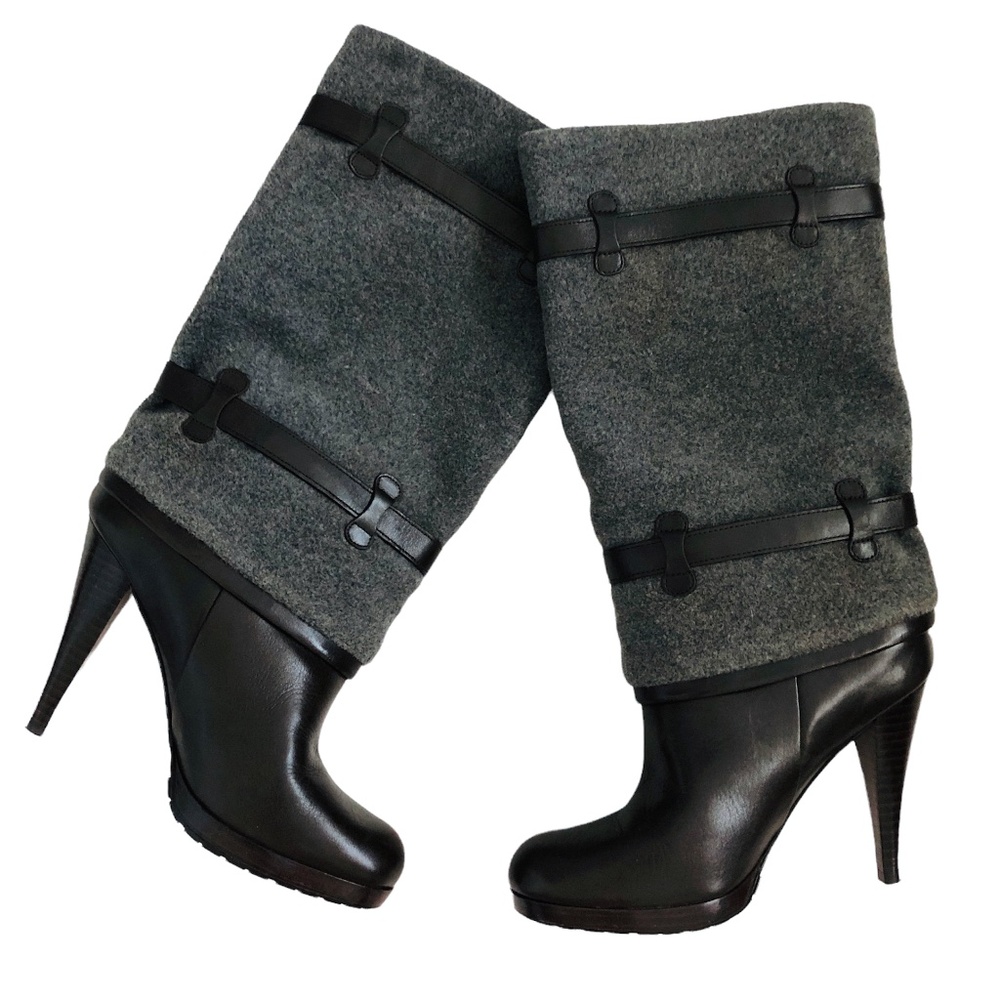 Cole Haan Air Kennedy Buckle High Heel Boots Sz 8